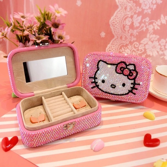Hello Kitty Jewelry Box Organizer Y2K Pink Crystal Special Edition Sanrio Cat - Picture 4 of 17